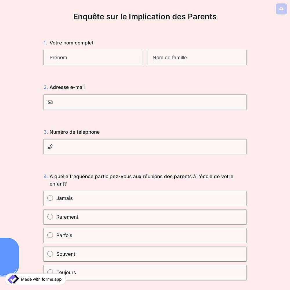 Enquête sur le Implication des Parents