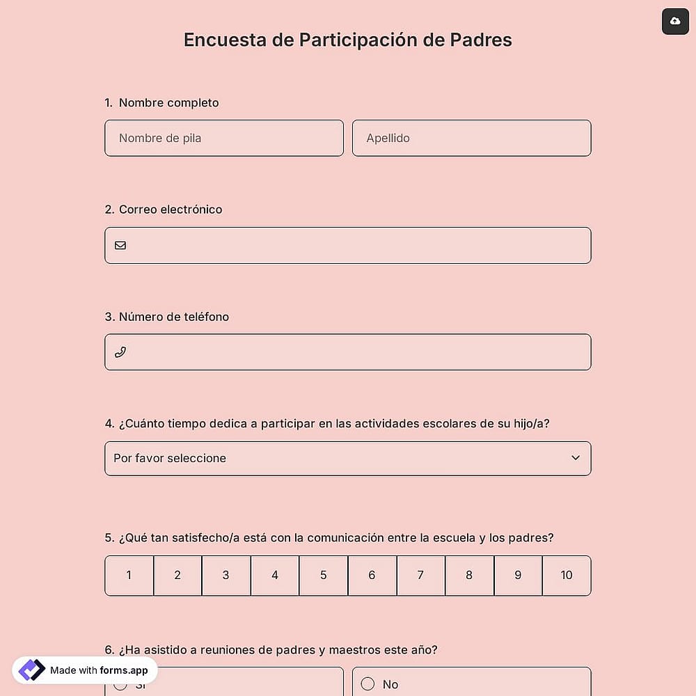 Encuesta de Participación de Padres