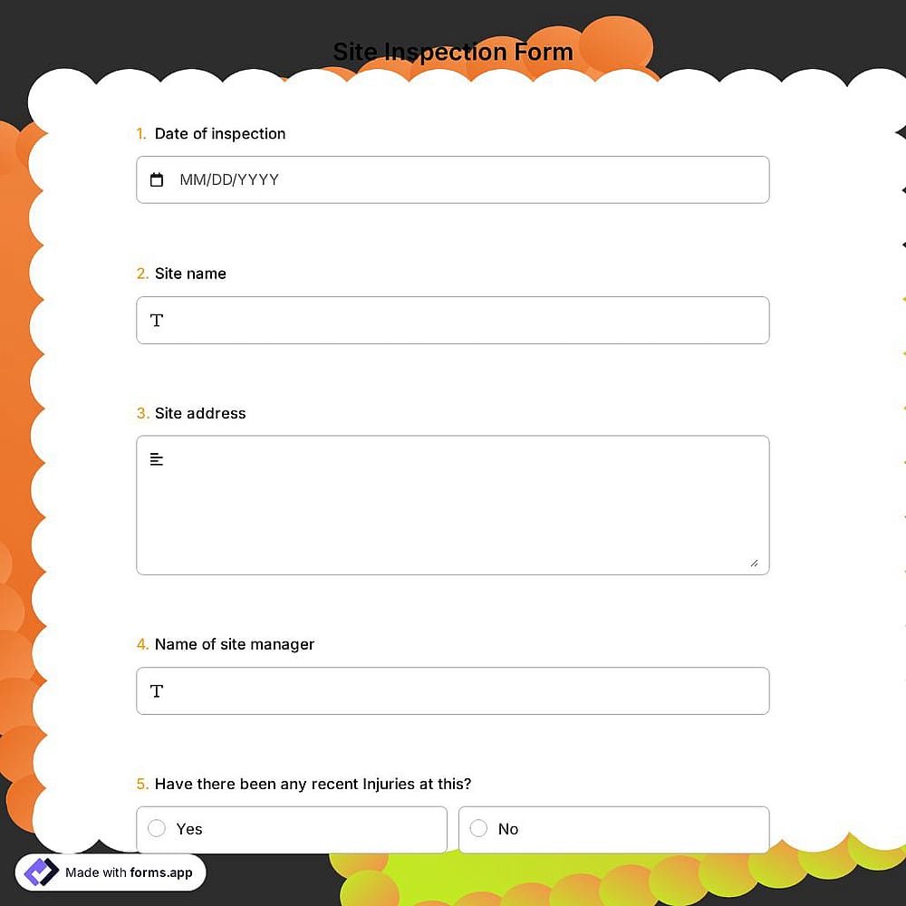 Site Inspection Form