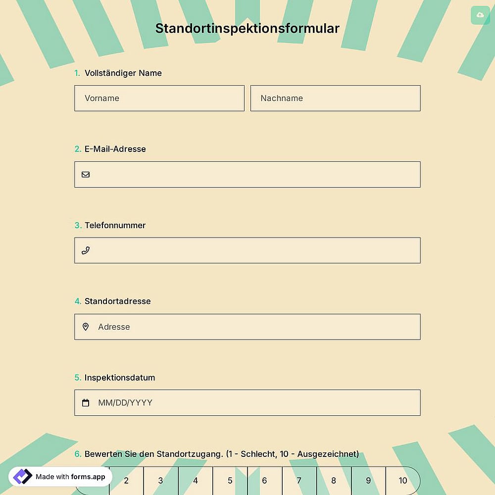 Standortinspektionsformular