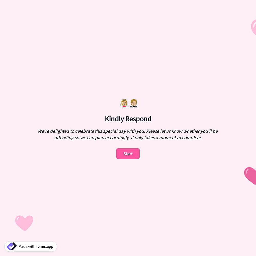 Wedding RSVP Form 