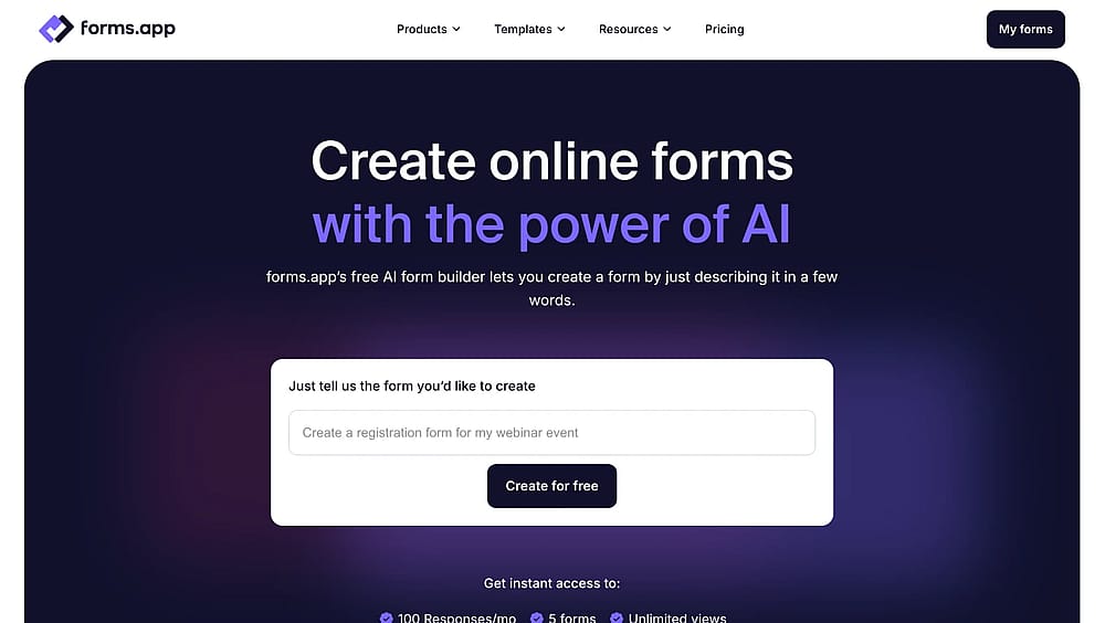 Use AI form creator