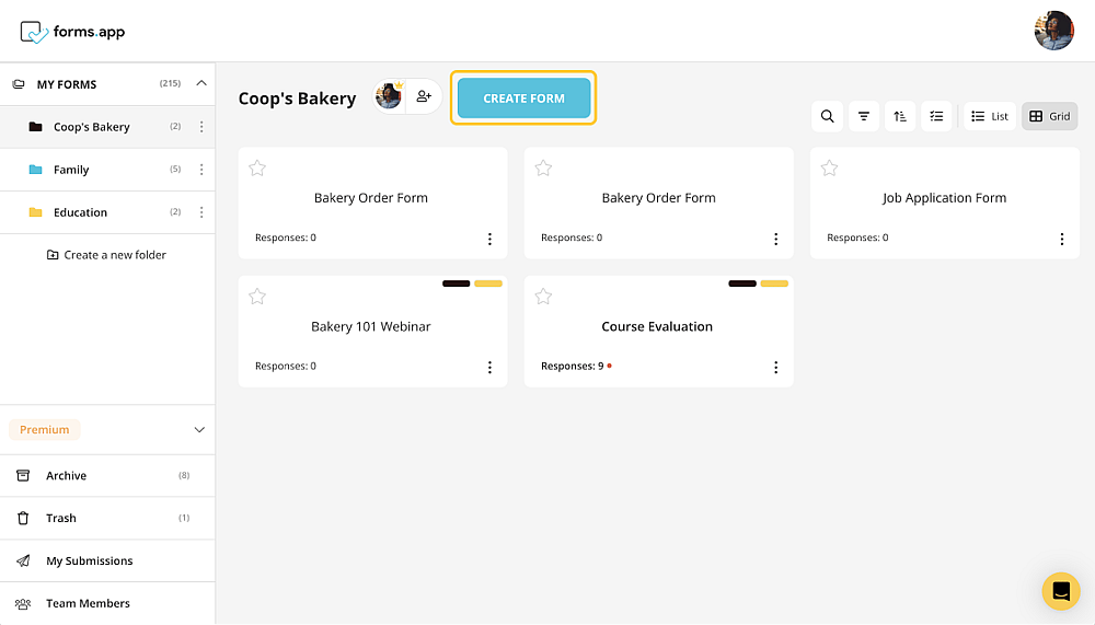 Create a form
