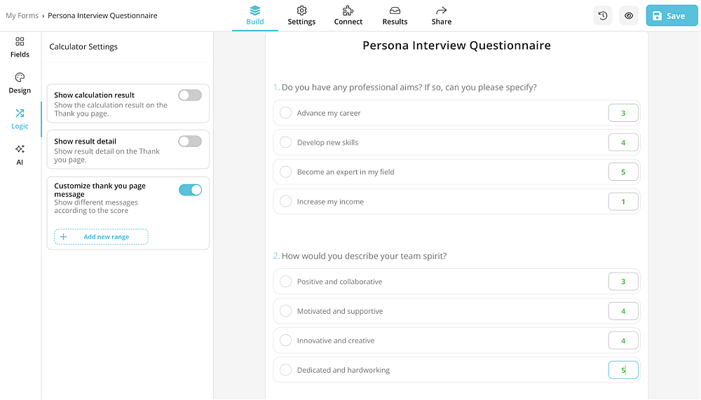 Add points to answers for auto-scoring