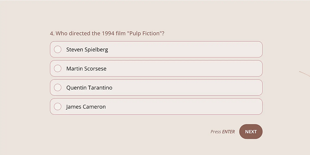 Um questionário surpresa sobre filmes