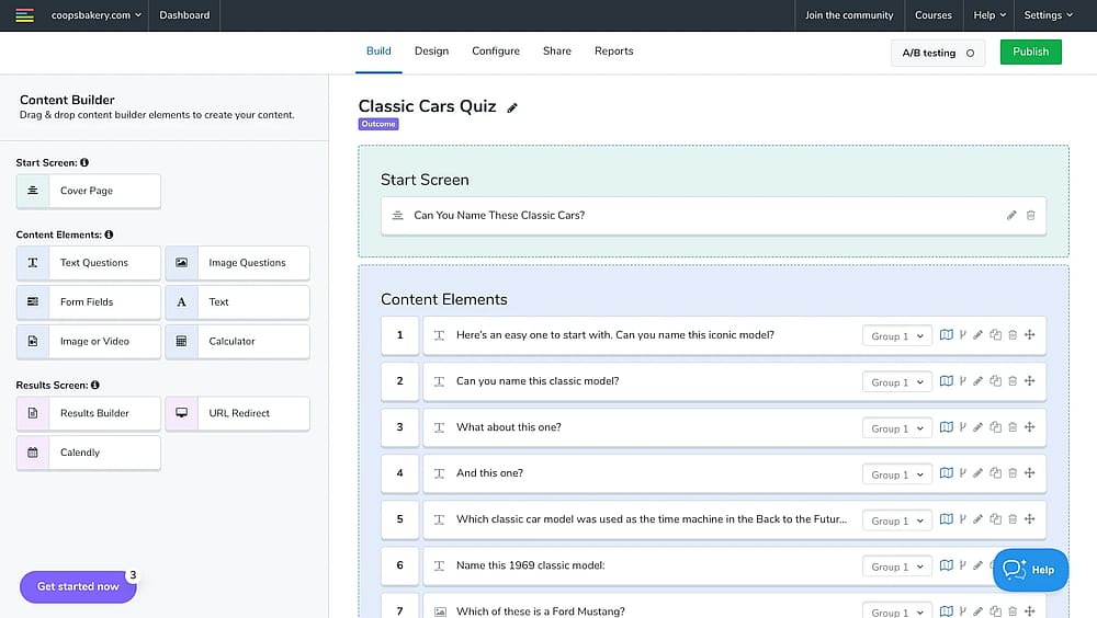 Workspace of LeadQuizzes