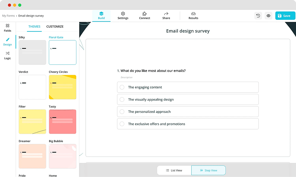 Customize your survey
