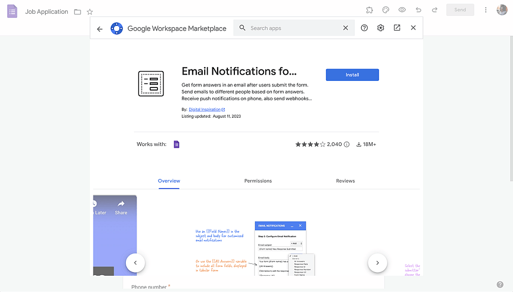 Email Notifications for Google Forms