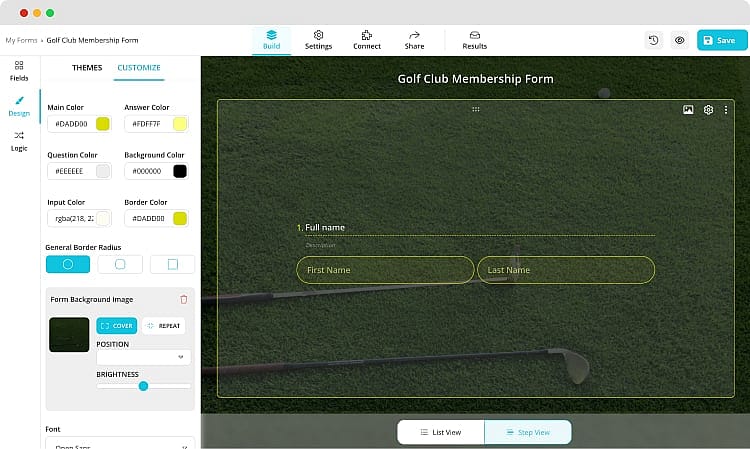 Customizing the design of your form