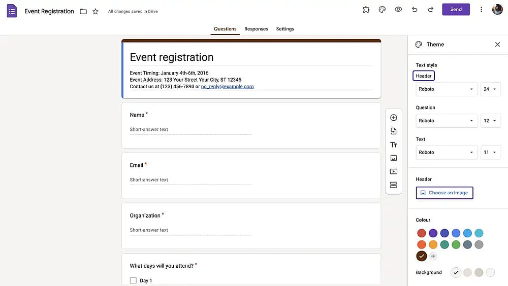 Wählen Sie ein gutes Header-Bild für Ihr Google-Formular