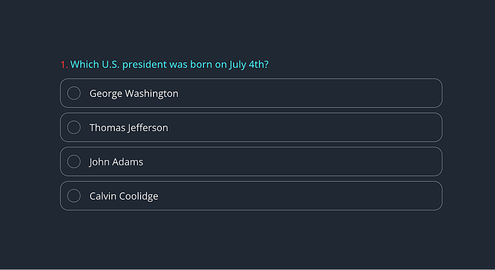 A general question to ask in a 4th of July quiz