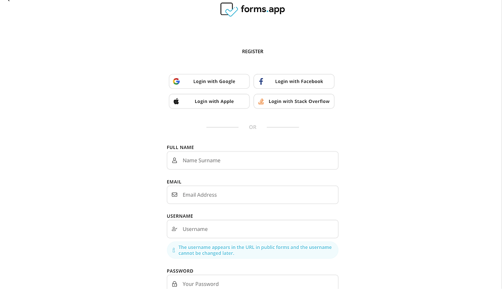 Login and create an account