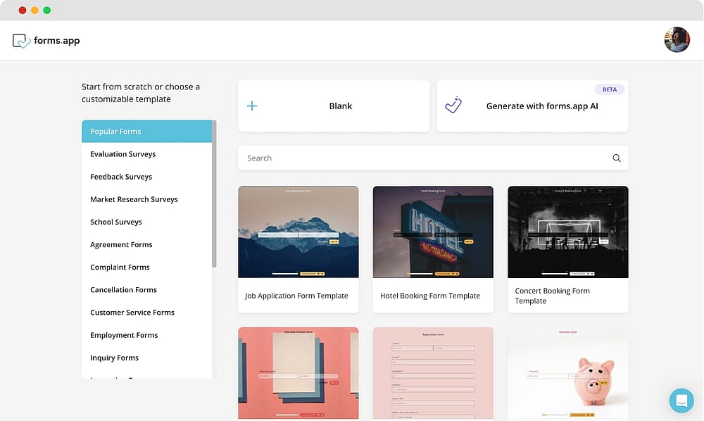 Choose how you want to start creating your survey