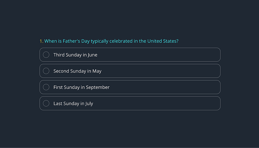 A general question to ask in a Father’s Day quiz