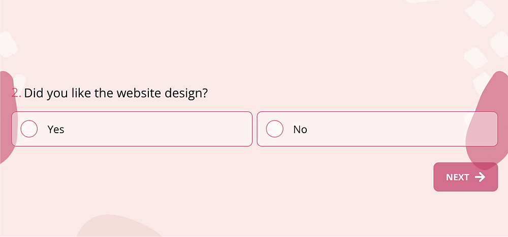 A question example about website design