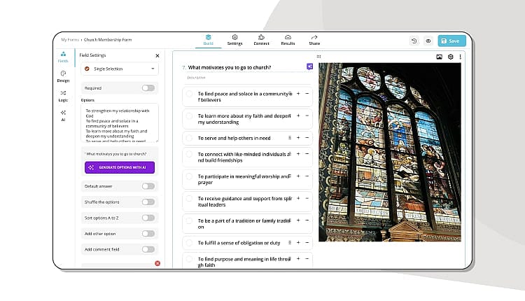 Adding questions to your church survey