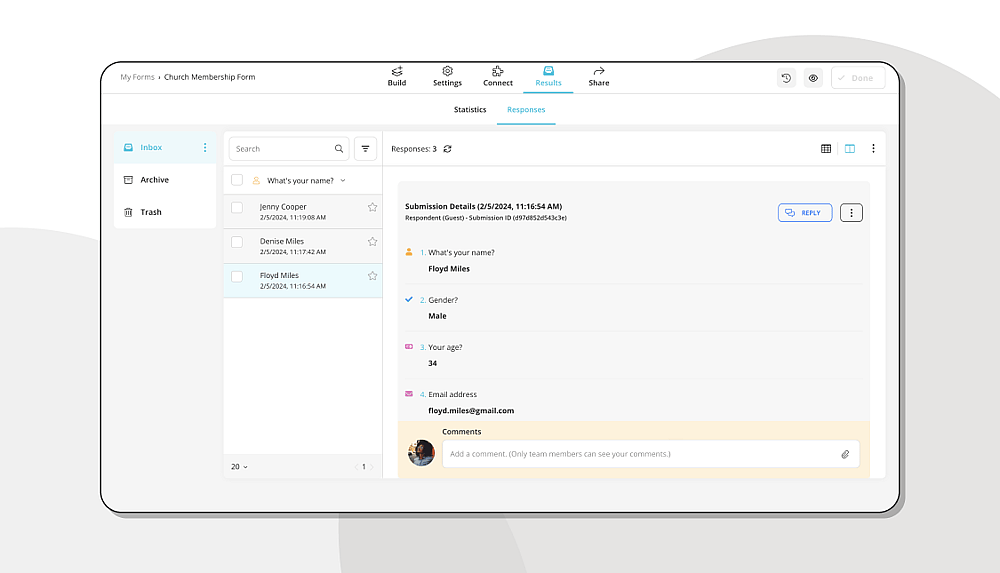 Review your church survey responses