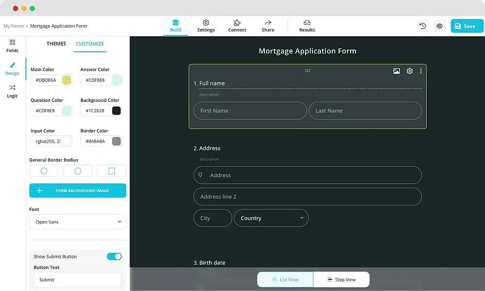 Customizing the design of your survey