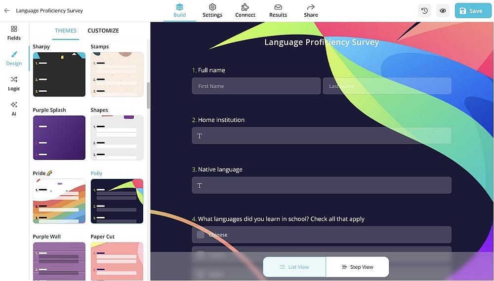 Create an engaging design for your questionnaire