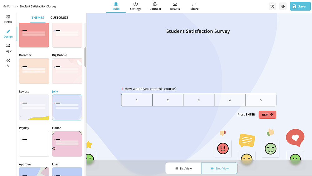 Step 4 - Customize survey design