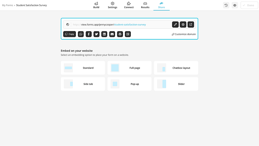 Step 5 - Share or embed your teacher survey