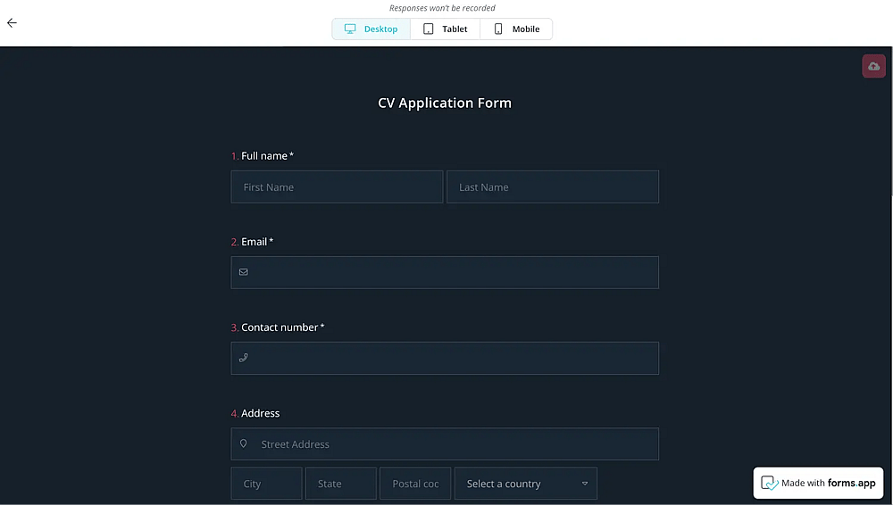 Crea tu propio formulario de solicitud de CV