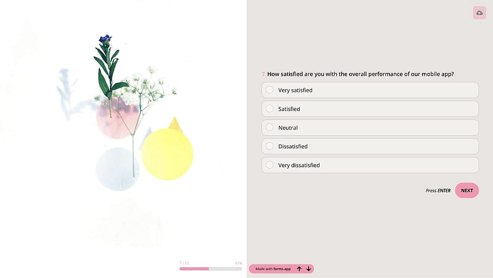 A pop-up survey question to ask on mobile