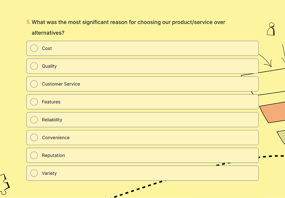A survey question about the post-purchase stage