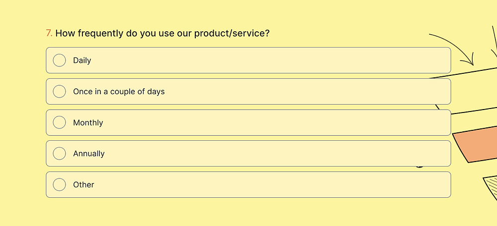 A survey question to ask at the usage stage