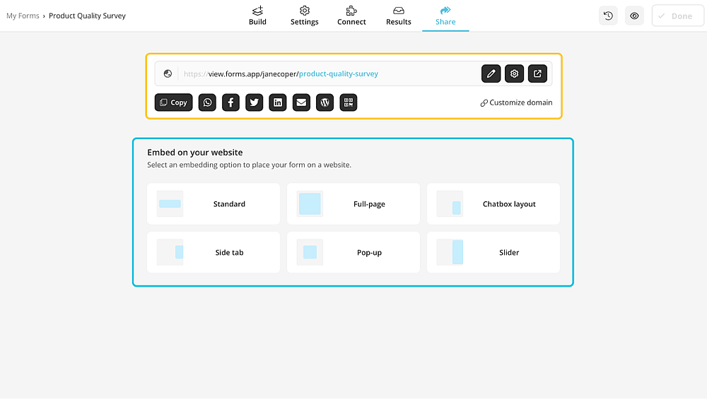 Embed your survey to your app