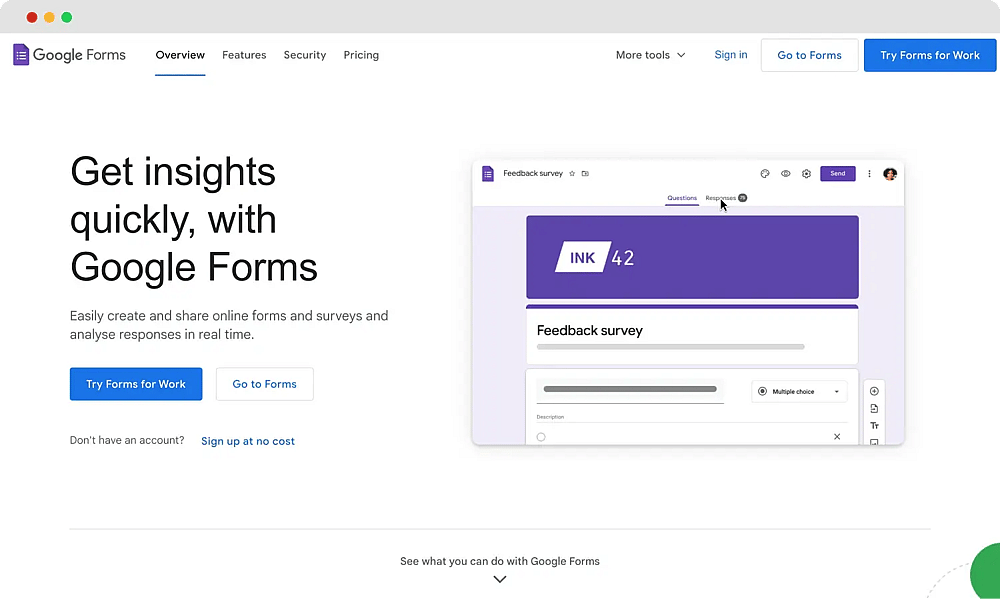 Drag'n Survey-Alternativen - Google Forms