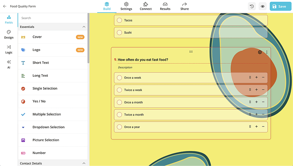 Edit your food survey