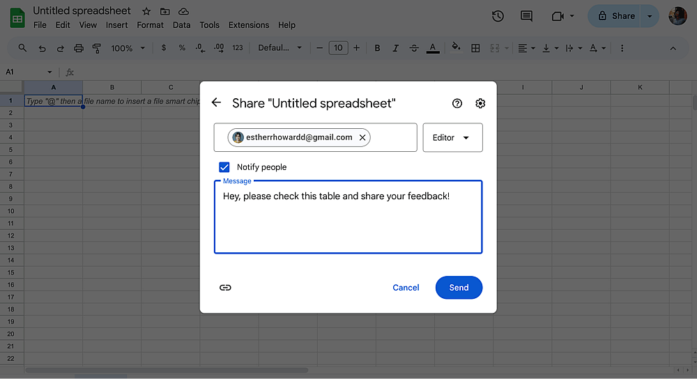 Share the Sheet