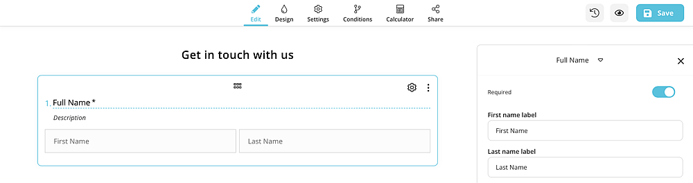 Add or edit form fields in your form
