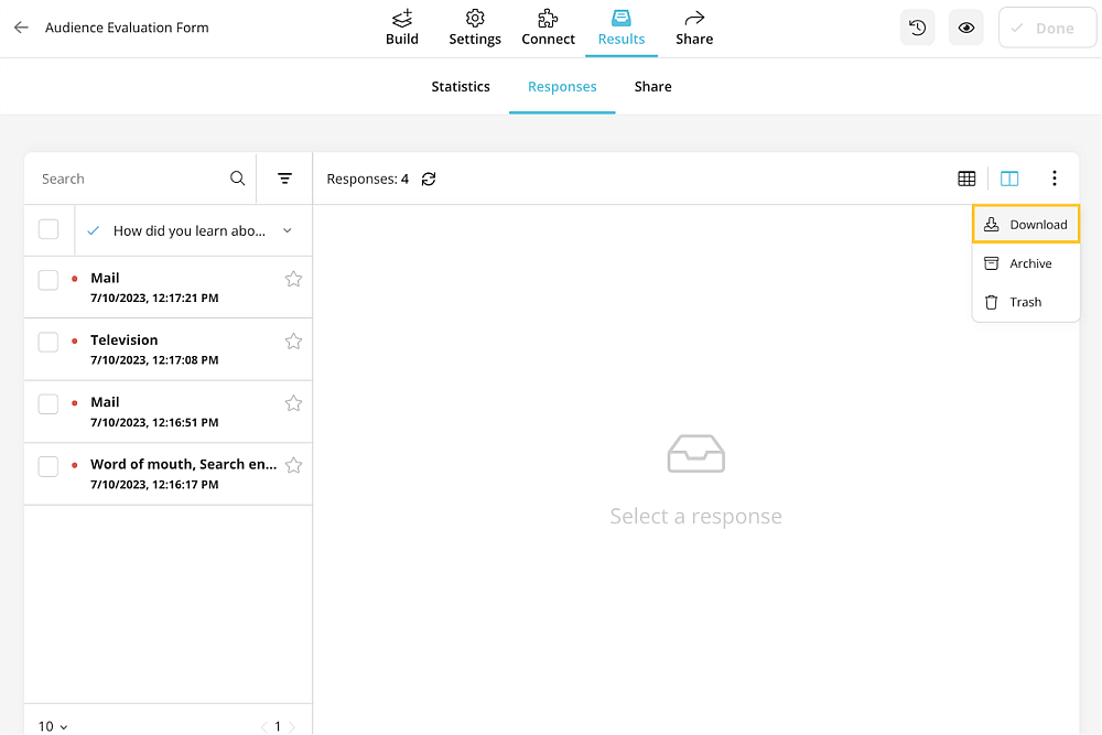 Open your data on a spreadsheet