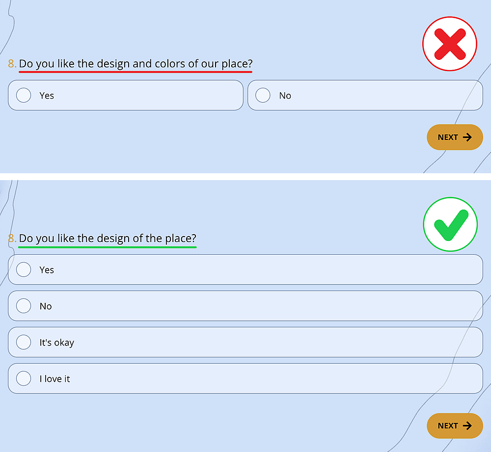 Double-barreled question example #8