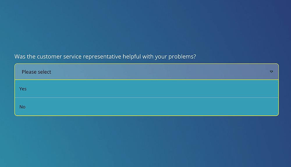Dropdown selection questions