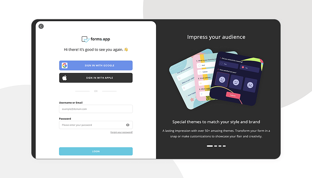 forms.app'e giriş yapın