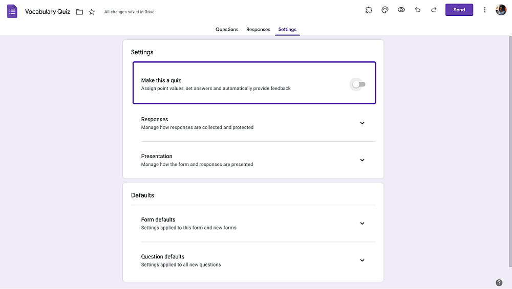 Turn your Google Form into a quiz