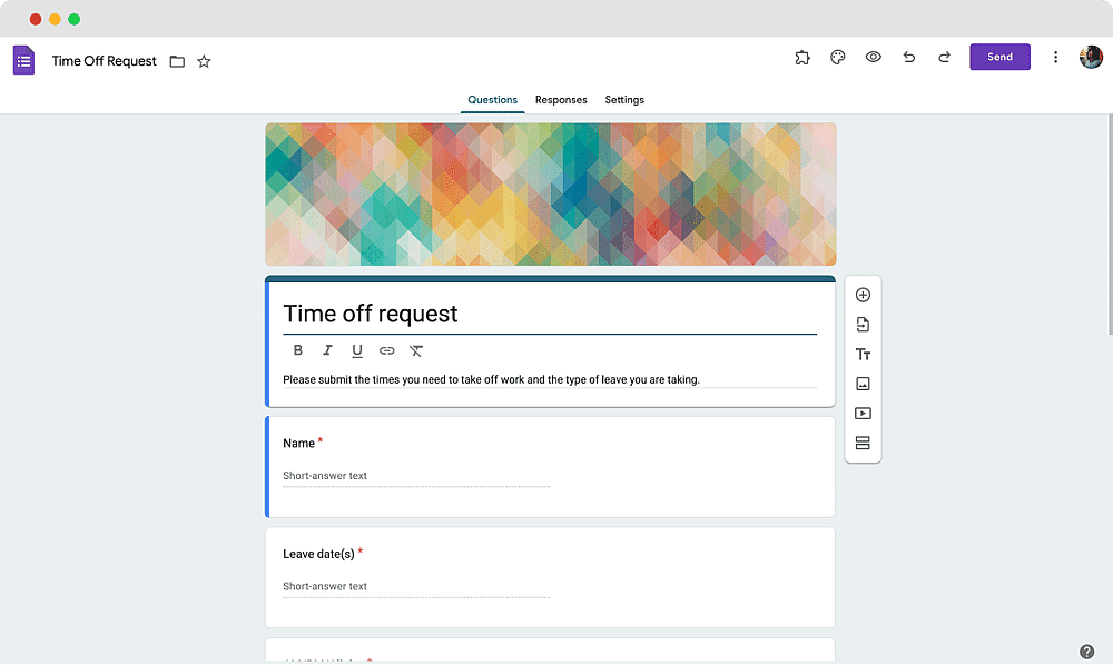 Google Forms - Vorlage für Urlaubsanfragen