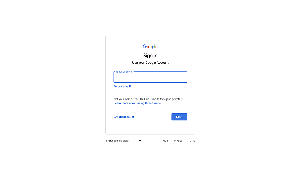 Log in to your Google account