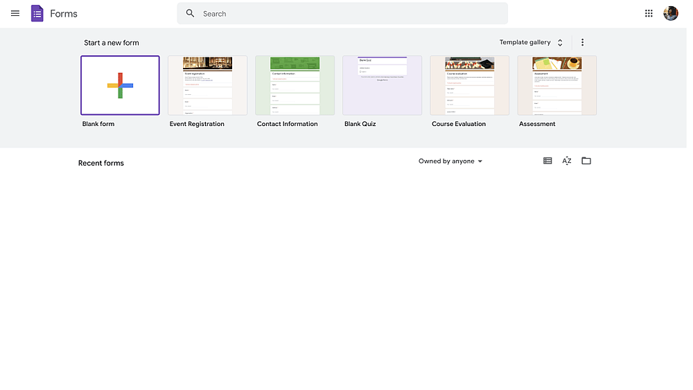 Open Google Forms