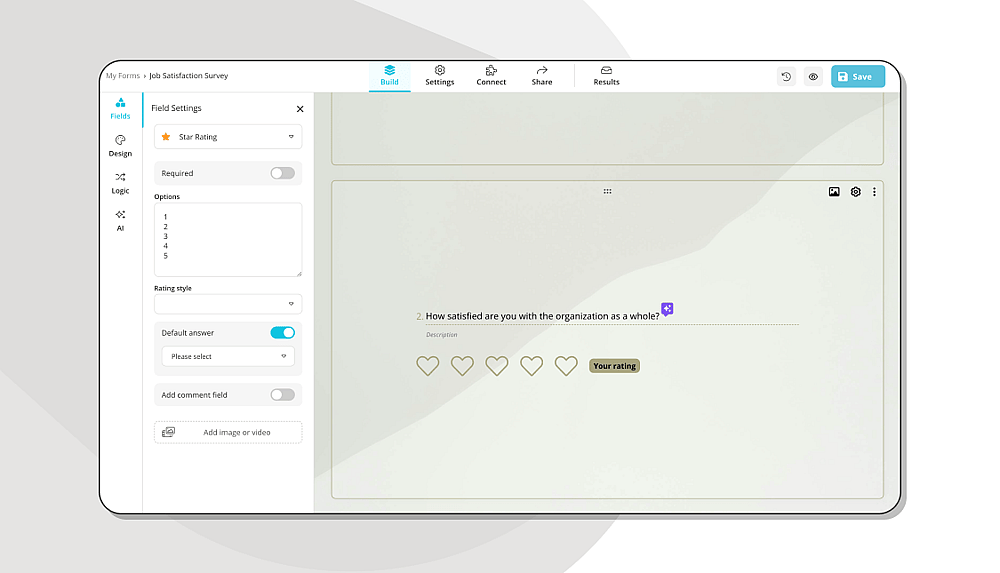 Add your job satisfaction questions