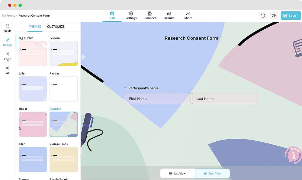 Customizing the design of your form