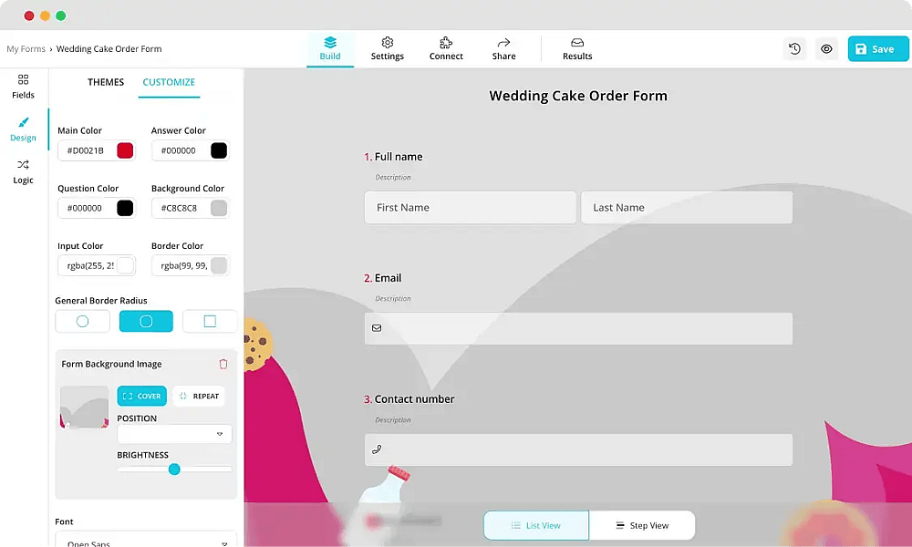 Personalizando o design do seu formulário