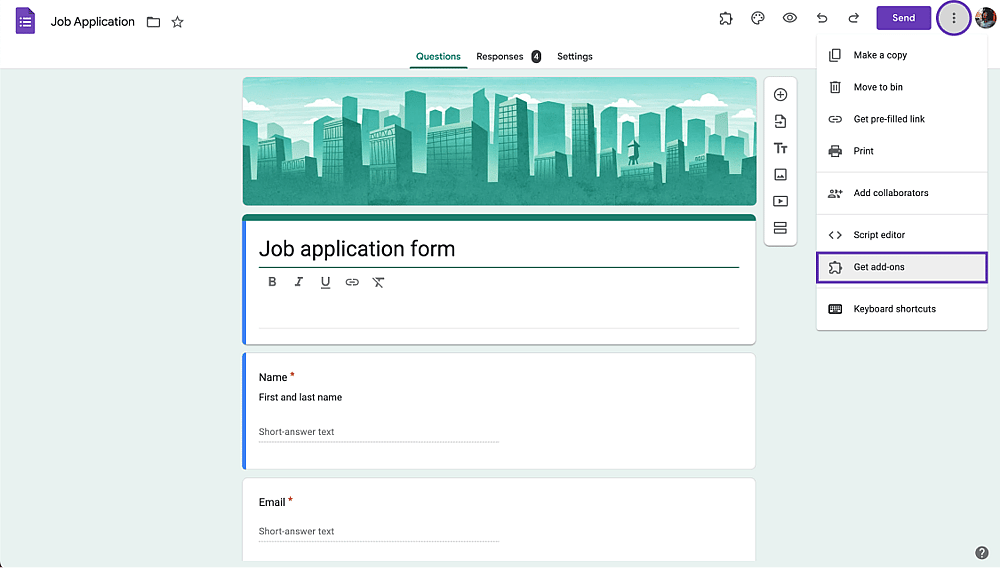 Get add-ons for your form