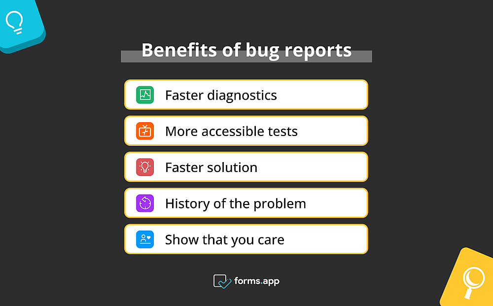 Motivos para coletar relatórios de bugs