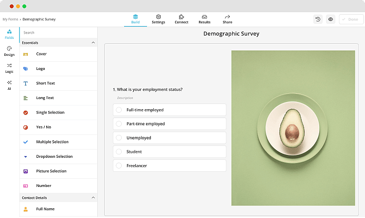 Adding your questions to your demographic survey