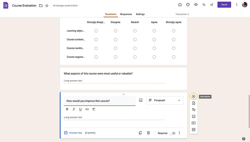 Add question