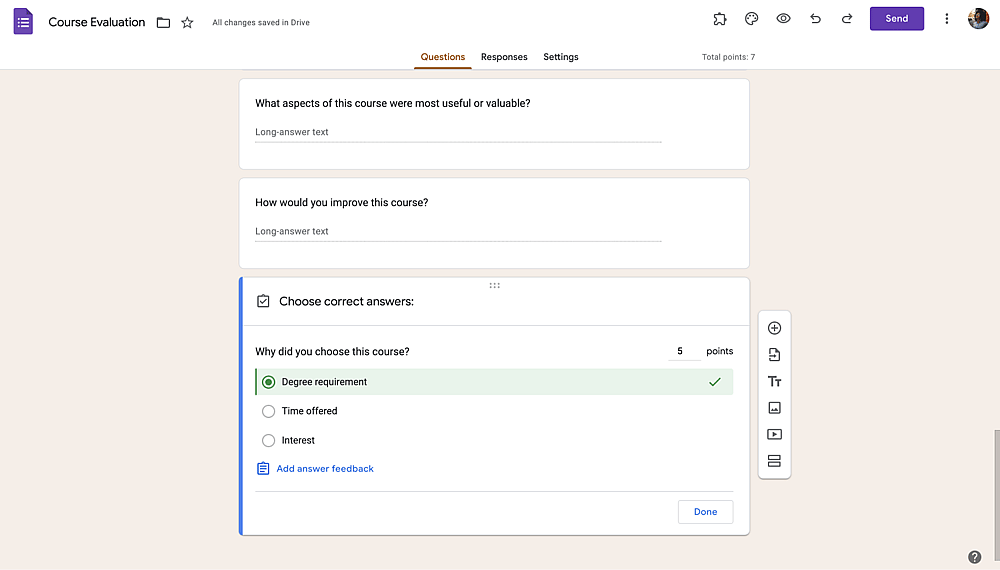 Add answer feedback